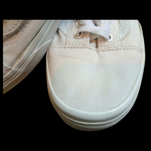 VANS Mens White Old Skool Canvas Shoes- Size US Men 7.5/Women 9 - Picture 7 of 14